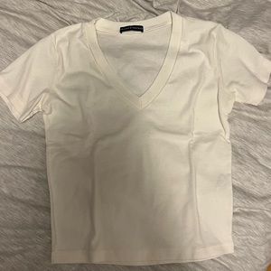 White V Neck Brandy Melville Top